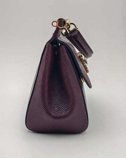 Dolce & Gabbana Sicily Small Crystal-Embellished Top Handle Bag
