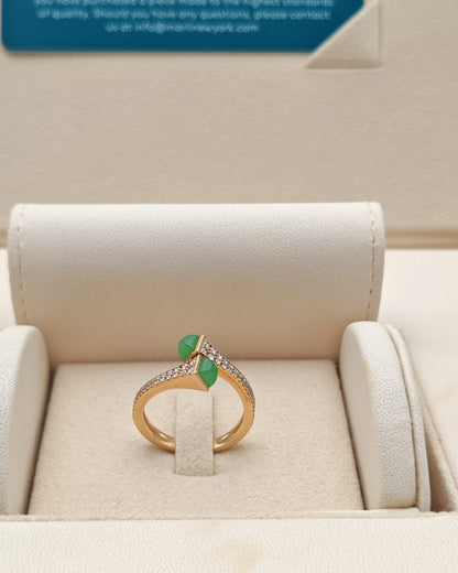 MARLI Cleo Ring – Malachite & Diamonds ( Size 6 )