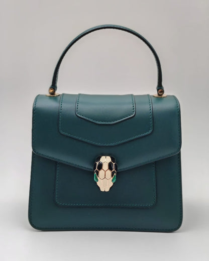 BVLGARI Serpenti Forever Small Top Handle Bag – Green Calf Leather