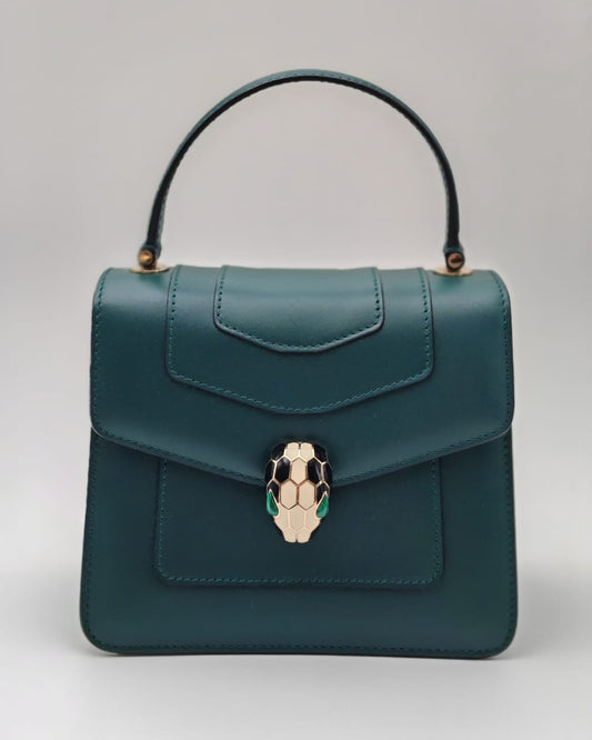 BVLGARI Serpenti Forever Small Top Handle Bag – Green Calf Leather