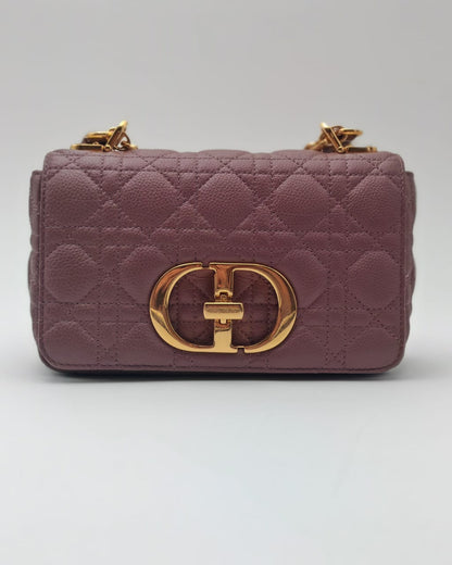 Christian Dior Caro Small Bag – Mauve Grained Calfskin