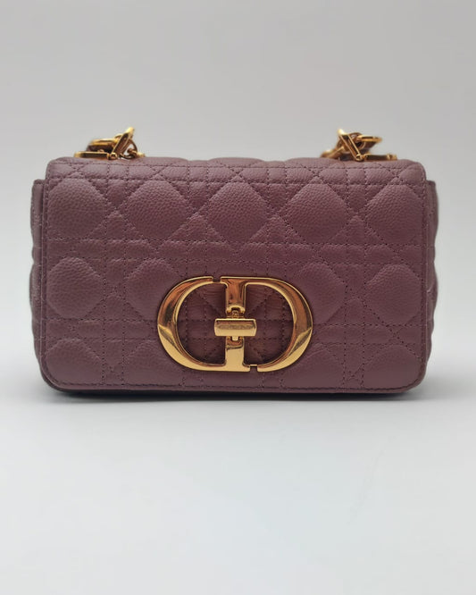 Christian Dior Caro Small Bag – Mauve Grained Calfskin