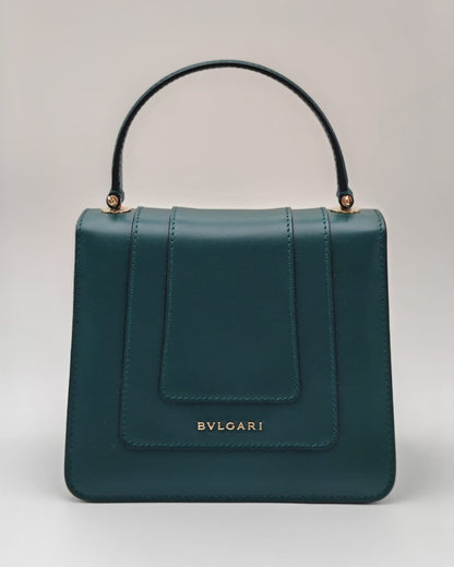 BVLGARI Serpenti Forever Small Top Handle Bag – Green Calf Leather