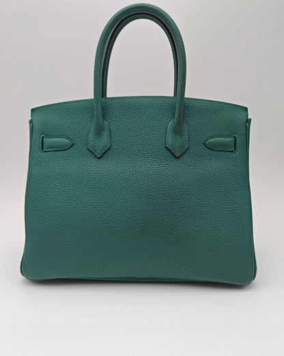 HERMÈS BIRKIN 30 BAG MALACHITE TOGO GOLD HARDWARE