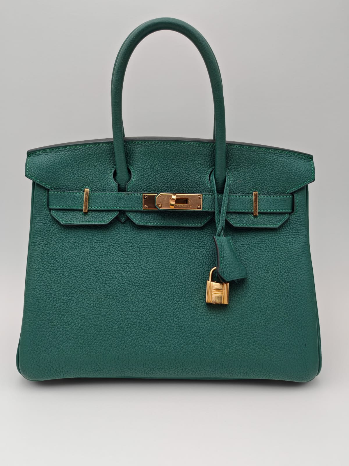 HERMÈS BIRKIN 30 BAG MALACHITE TOGO GOLD HARDWARE