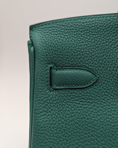 HERMÈS BIRKIN 30 BAG MALACHITE TOGO GOLD HARDWARE