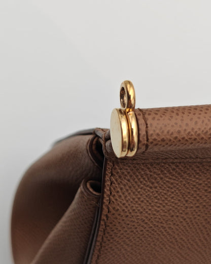 DOLCE & GABBANA SICILY MEDIUM BAG – BROWN DAUPHINE LEATHER