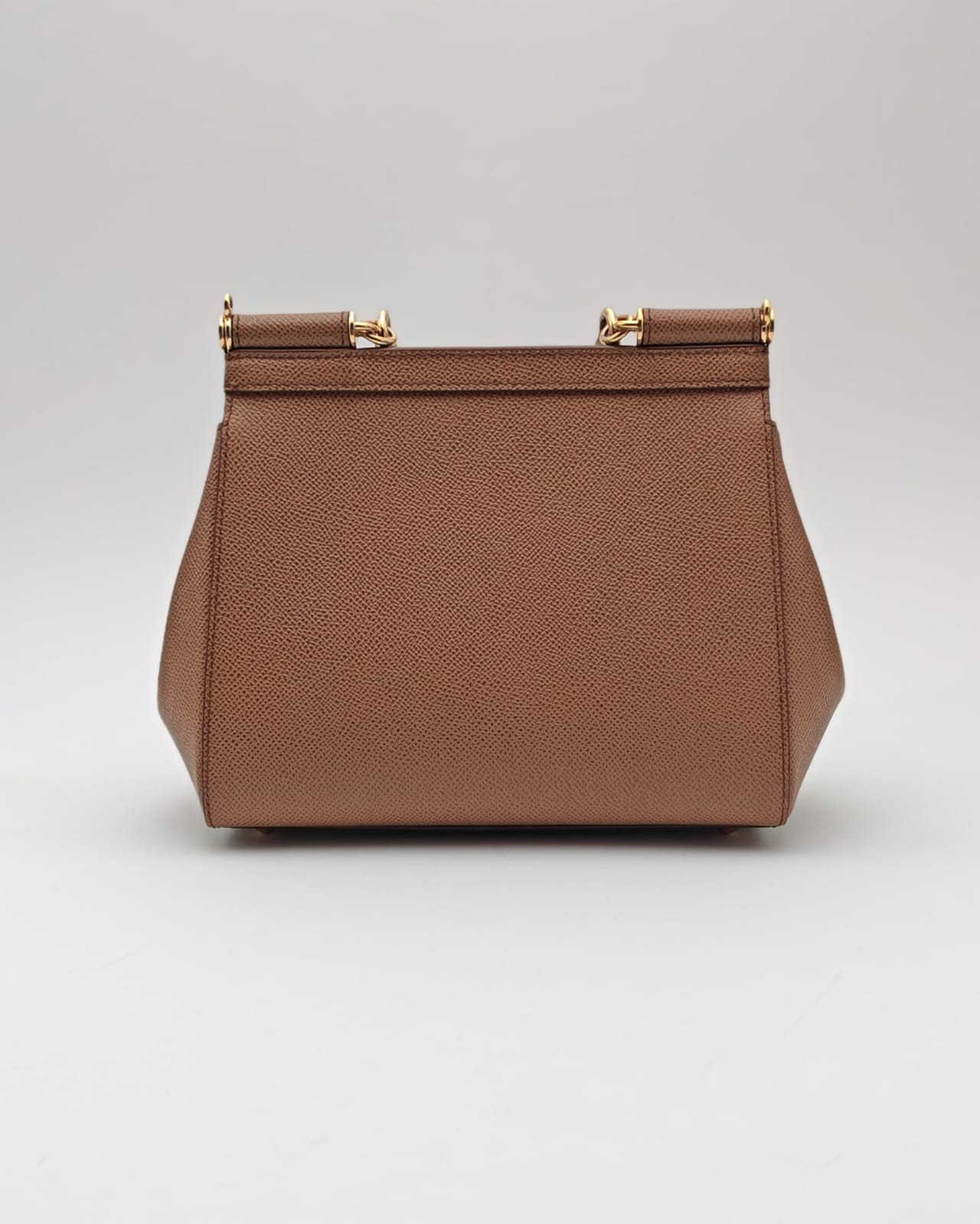 DOLCE & GABBANA SICILY MEDIUM BAG – BROWN DAUPHINE LEATHER