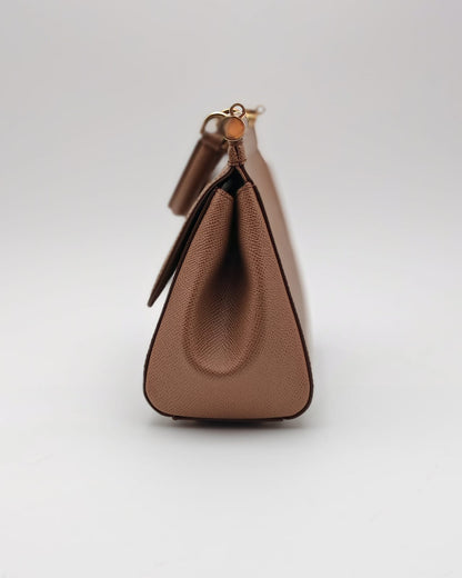 DOLCE & GABBANA SICILY MEDIUM BAG – BROWN DAUPHINE LEATHER