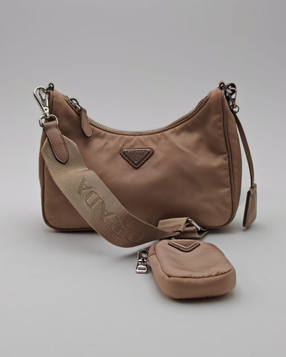 PRADA RE-EDITION 2005 NYLON BAG – CAMMEO BEIGE