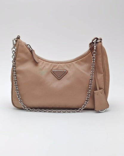 PRADA RE-EDITION 2005 NYLON BAG – CAMMEO BEIGE