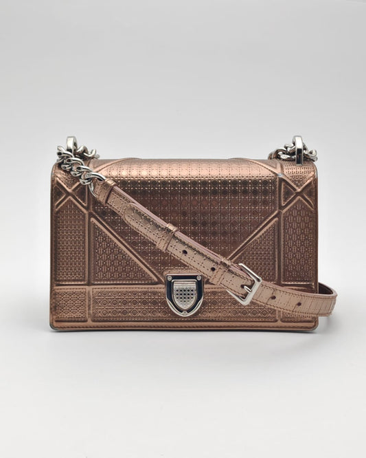 CHRISTIAN DIOR SMALL DIORAMA BAG – METALLIC BRONZE CALFSKIN