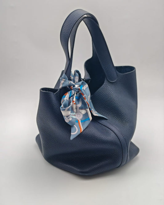 HERMÈS PICOTIN LOCK 22 BAG – BLEU NAVY CLEMENCE LEATHER