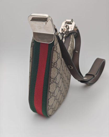 Gucci GG Supreme Monogram Textured Calfskin Web Small Attached
