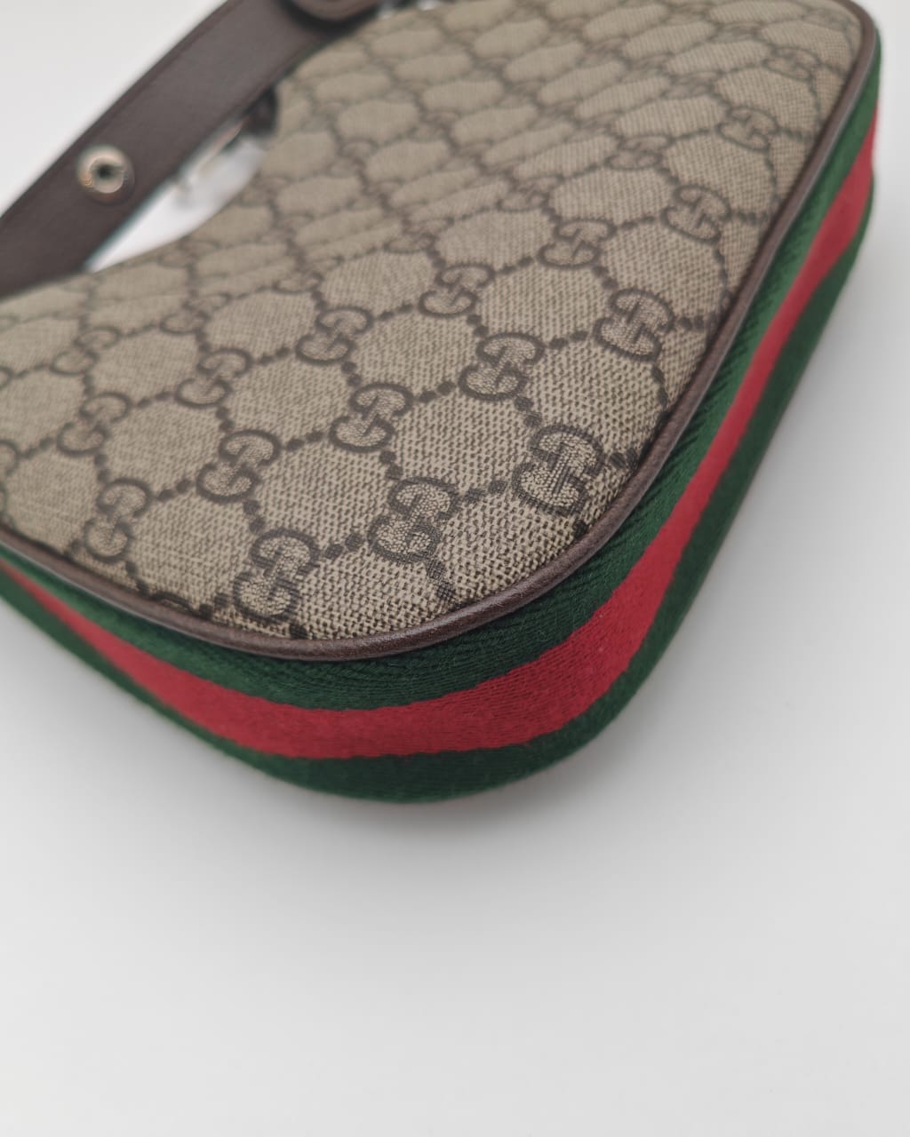 Gucci GG Supreme Monogram Textured Calfskin Web Small Attached