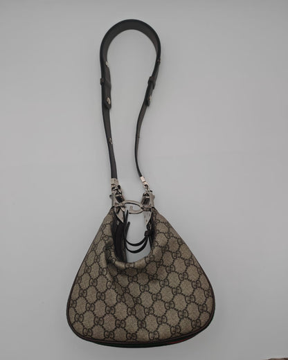 Gucci GG Supreme Monogram Textured Calfskin Web Small Attached