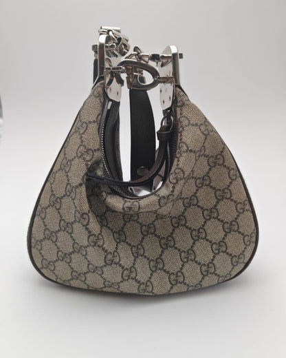 Gucci GG Supreme Monogram Textured Calfskin Web Small Attached