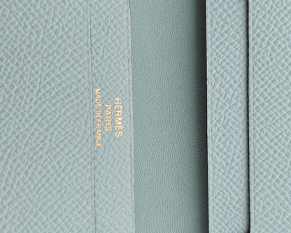 Hermès Béarn Compact Wallet – Blue Togo Leather with Gold H Clasp