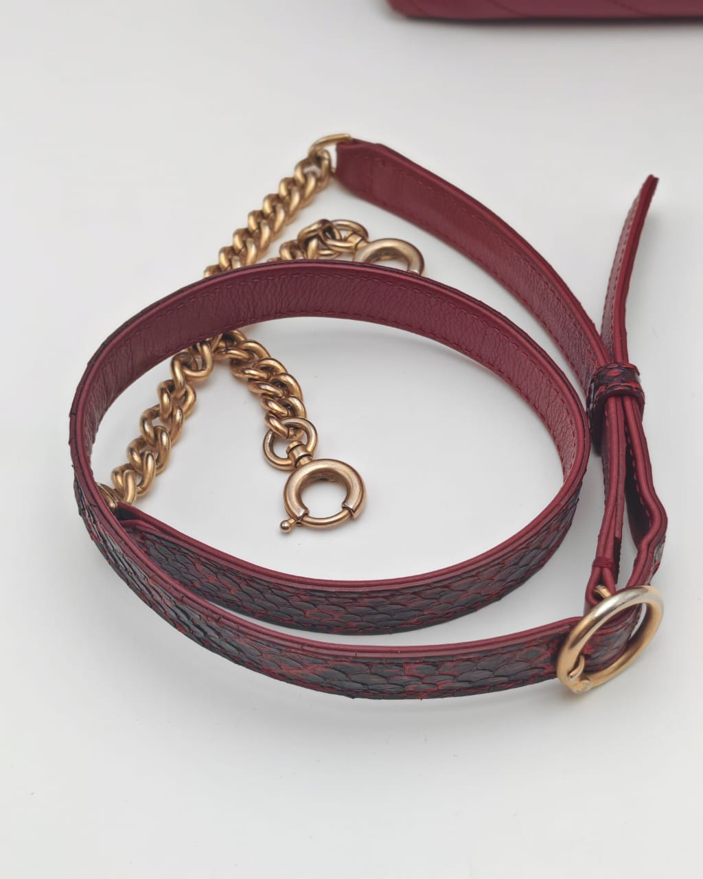 Chanel Top Handle Bag – Burgundy Chevron with Python Handle