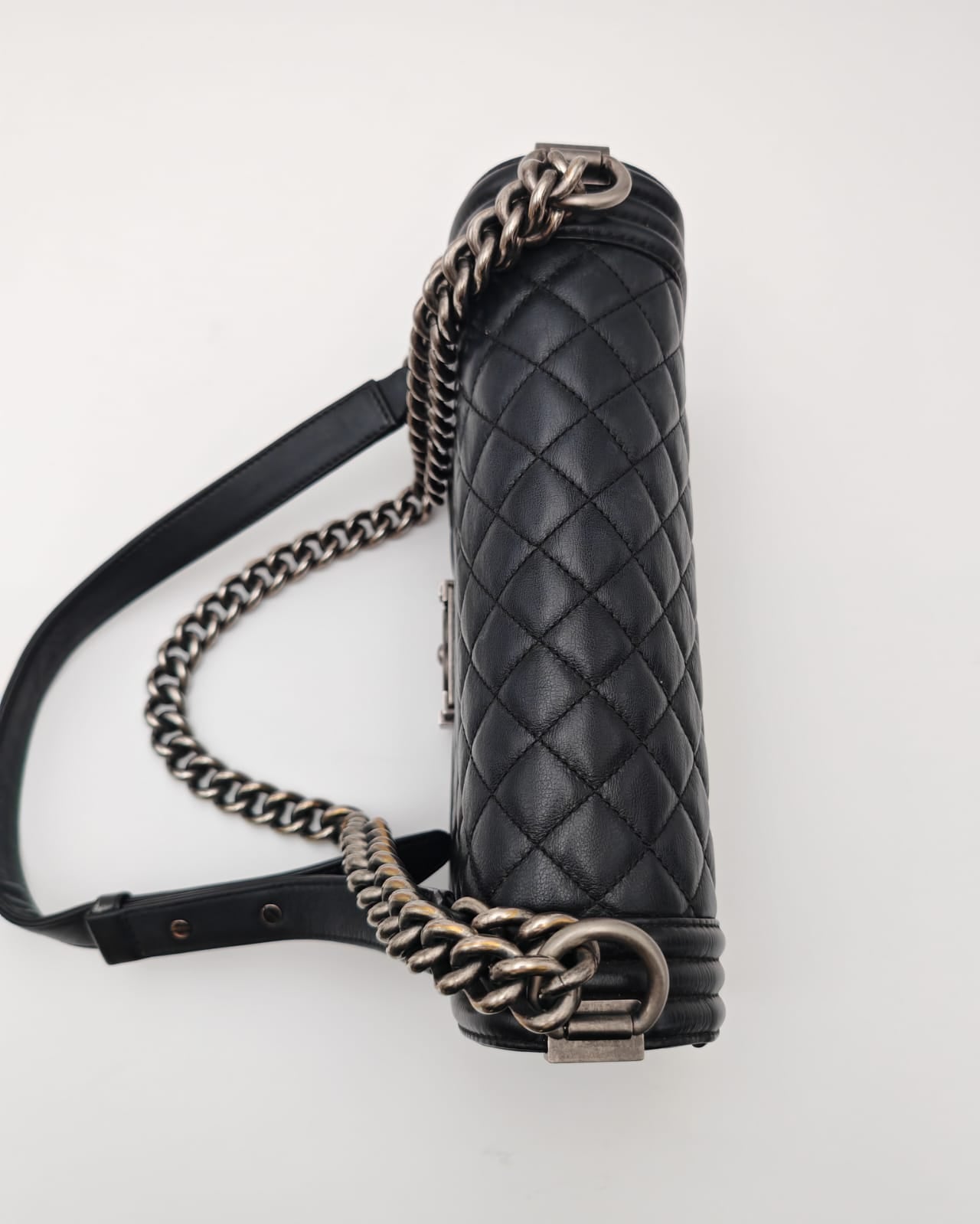 Chanel Boy Bag – Black Quilted Calfskin with Aged Ruthenium Hardware