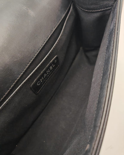 Chanel Boy Bag – Black Quilted Calfskin with Aged Ruthenium Hardware