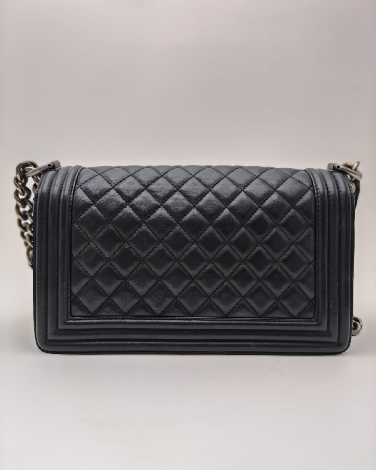 Chanel Boy Bag – Black Quilted Calfskin with Aged Ruthenium Hardware