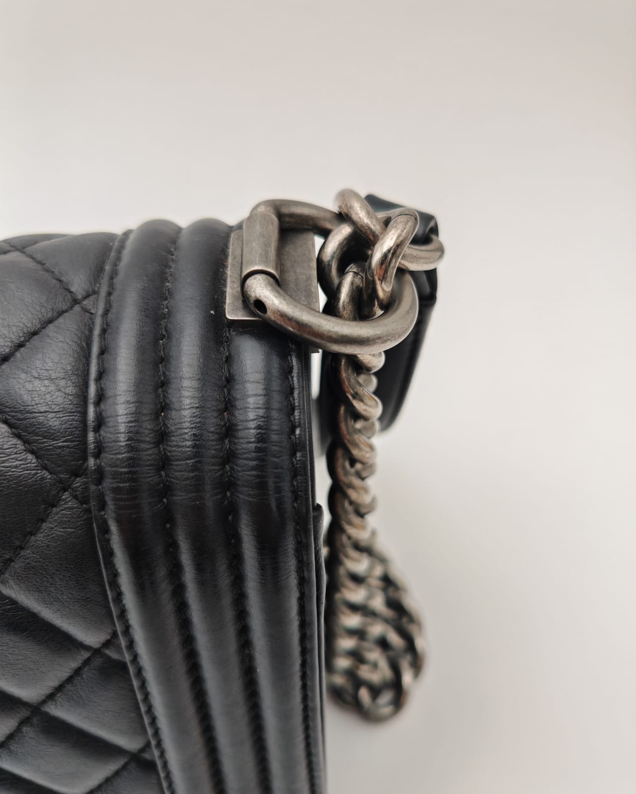 Chanel Boy Bag – Black Quilted Calfskin with Aged Ruthenium Hardware