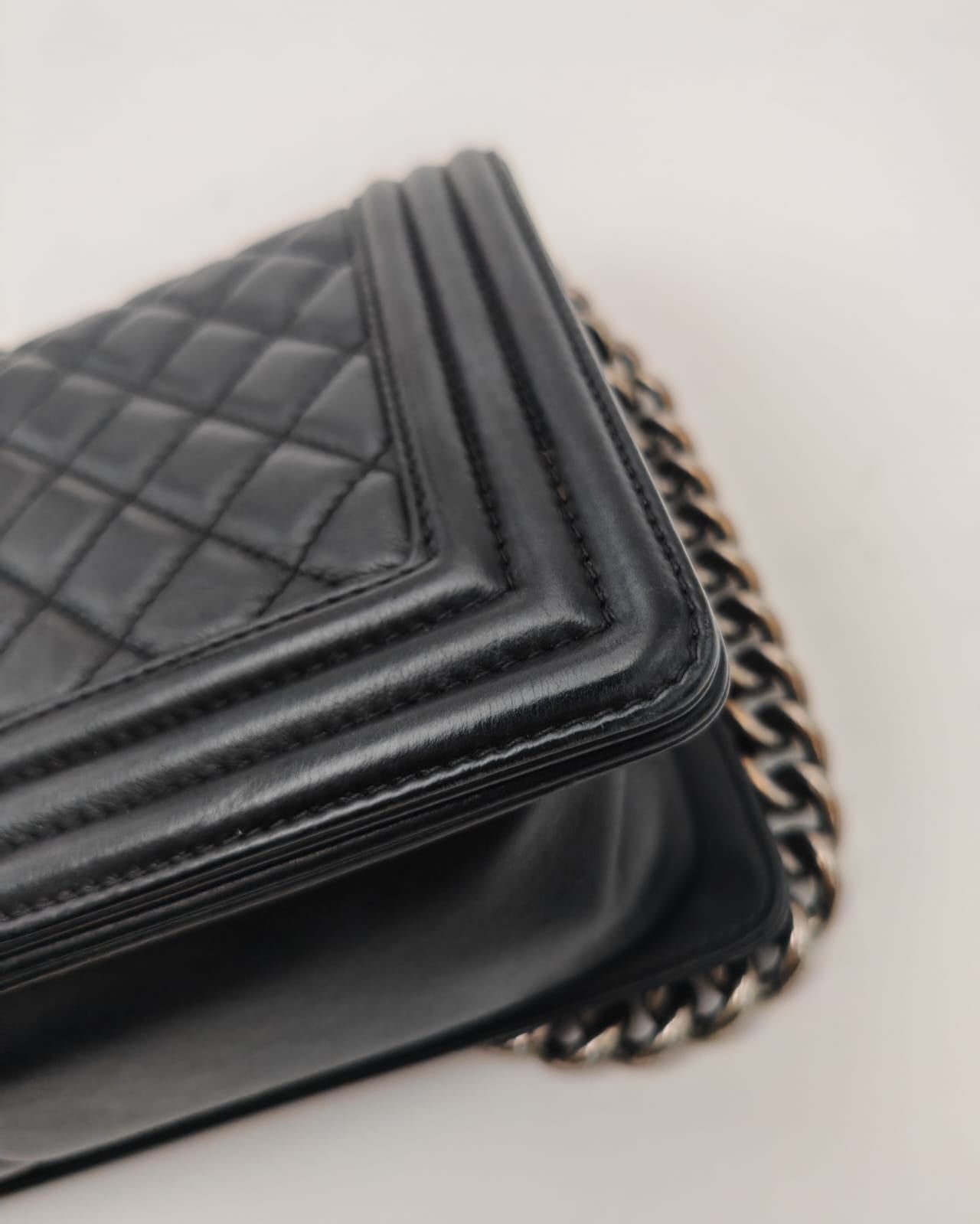 Chanel Boy Bag – Black Quilted Calfskin with Aged Ruthenium Hardware