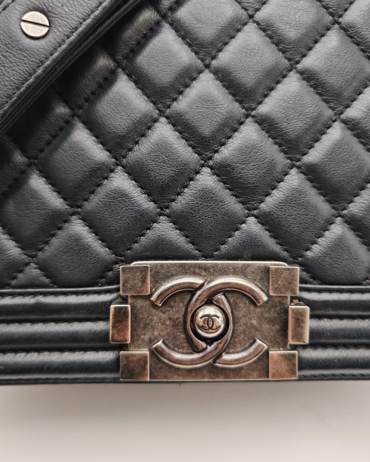 Chanel Boy Bag – Black Quilted Calfskin with Aged Ruthenium Hardware