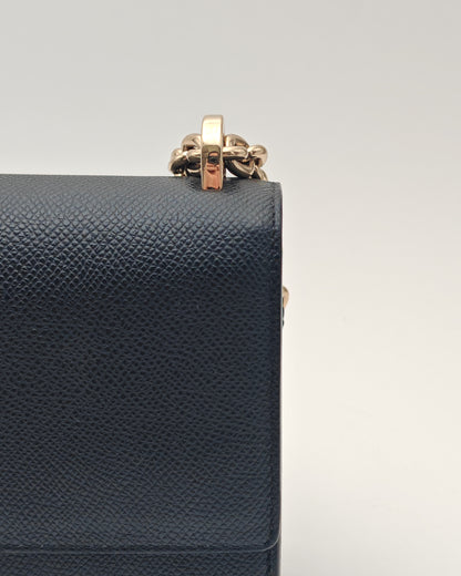 Christian Dior 30 Montaigne Bag in Black Grained Calfskin with Gold Hardware