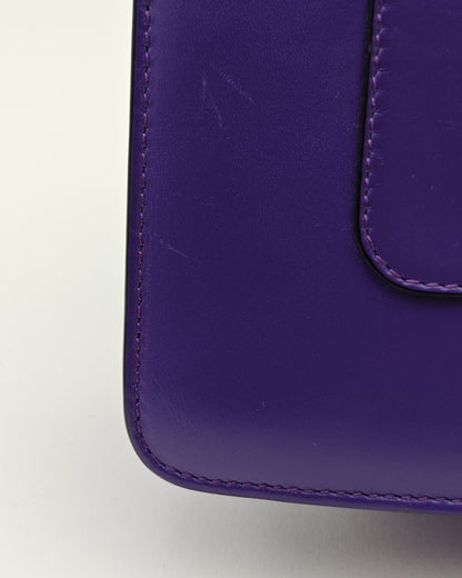 Bvlgari Serpenti Forever Shoulder Bag in Purple Smooth Leather with Gold Hardware
