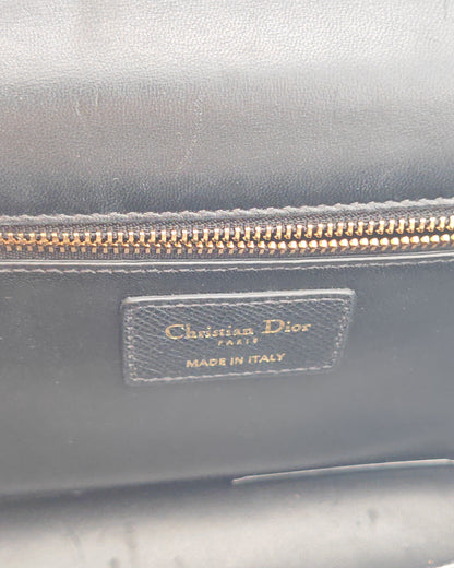 Christian Dior 30 Montaigne Bag in Black Grained Calfskin with Gold Hardware