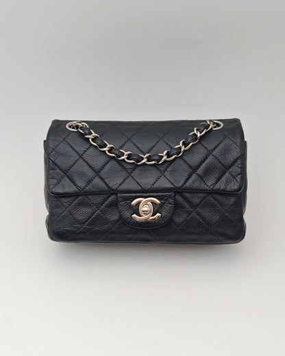 Chanel Classic Mini Flap Bag in Black Caviar with Silver Hardware