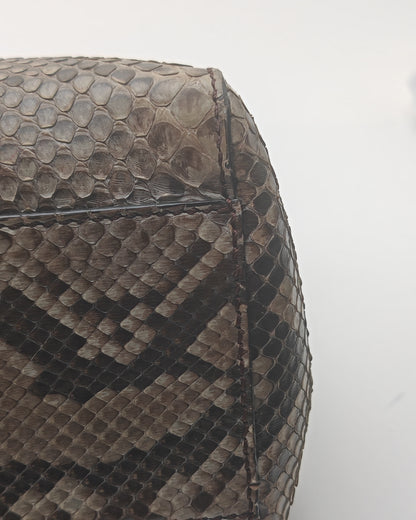 Fendi Mini Peekaboo Bag in Brown Python with Gold Hardware.