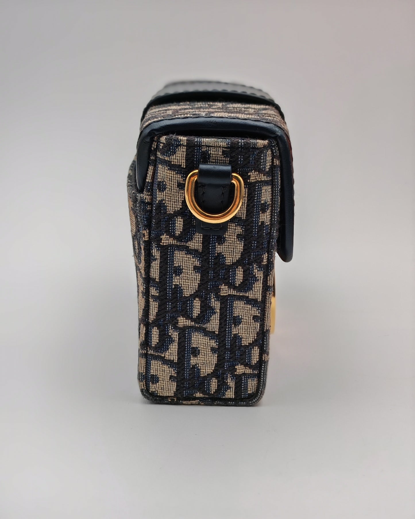 Christian Dior 30 Montaigne Box Bag in Blue Oblique Canvas with Gold Hardware