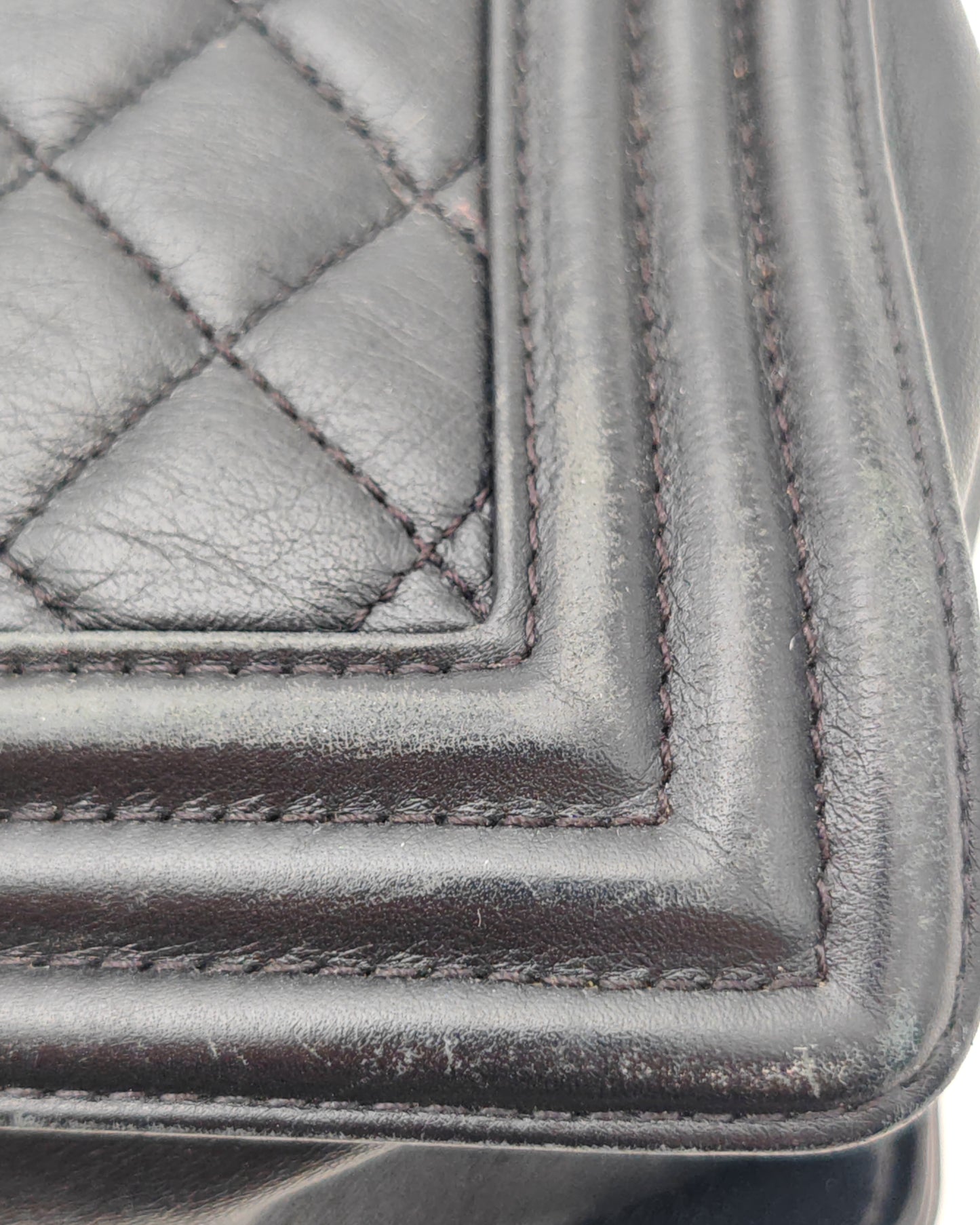 Chanel Boy Bag Large in Navy Quilted Calfskin with Ruthenium Hardware.