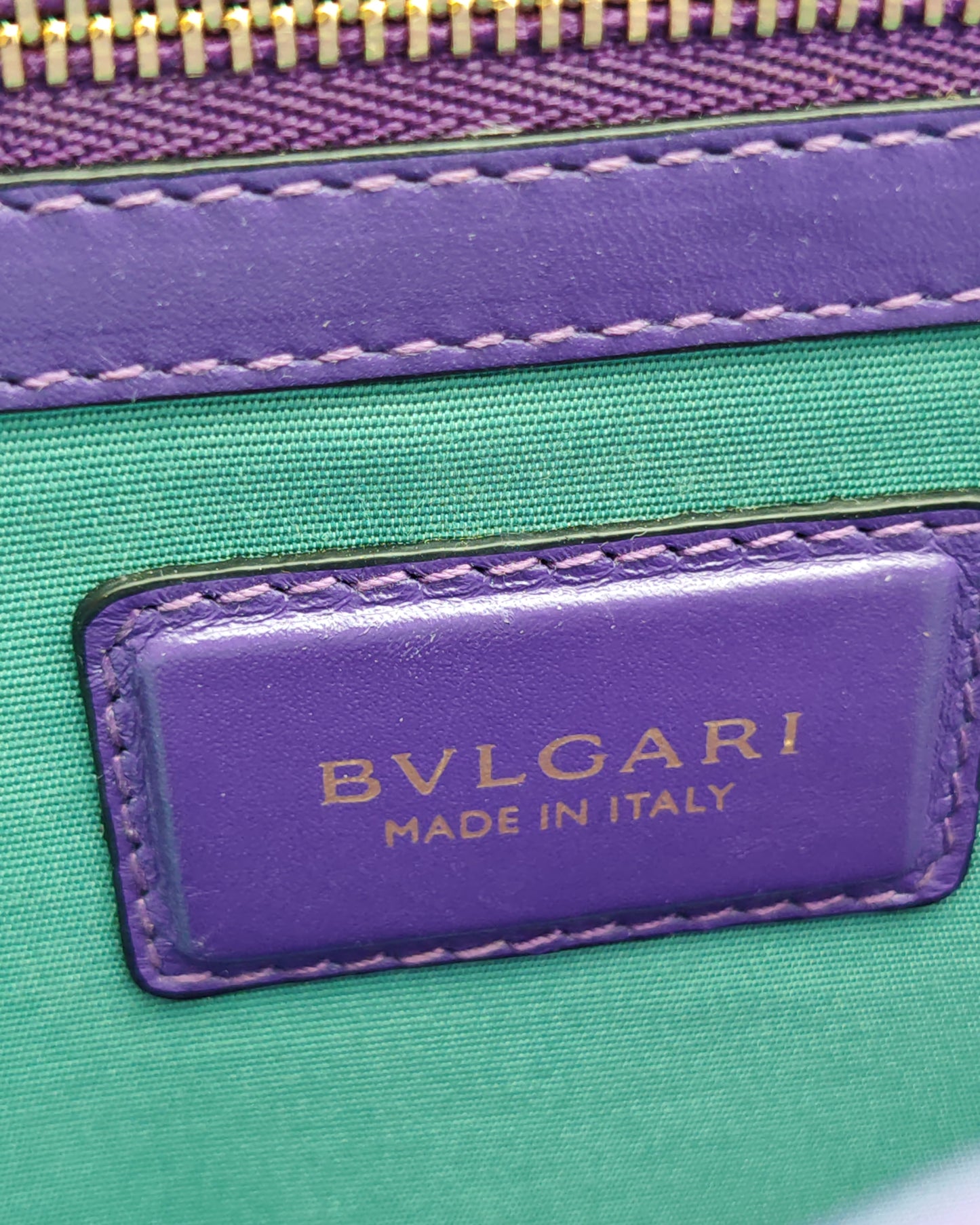 Bvlgari Serpenti Forever Shoulder Bag in Purple Smooth Leather with Gold Hardware