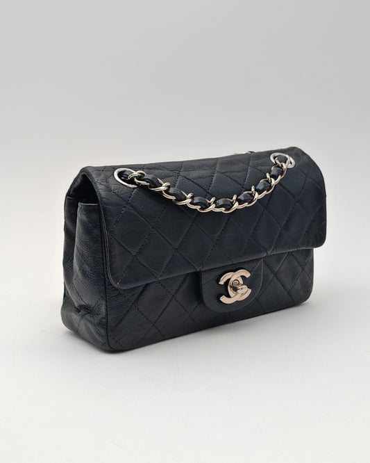 Chanel Classic Mini Flap Bag in Black Caviar with Silver Hardware