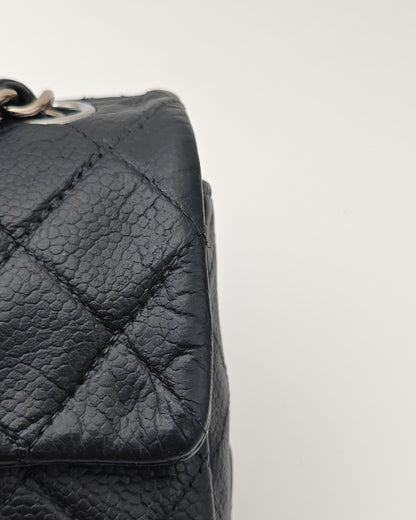Chanel Classic Mini Flap Bag in Black Caviar with Silver Hardware